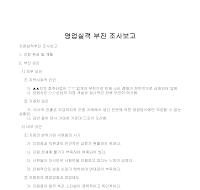 보고 (영업실적부진조사) 보고 (영업실적부진조사)